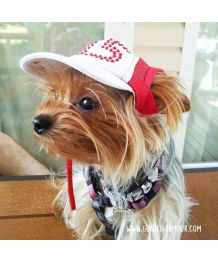 Rhinestone cap for dogs and cats - red