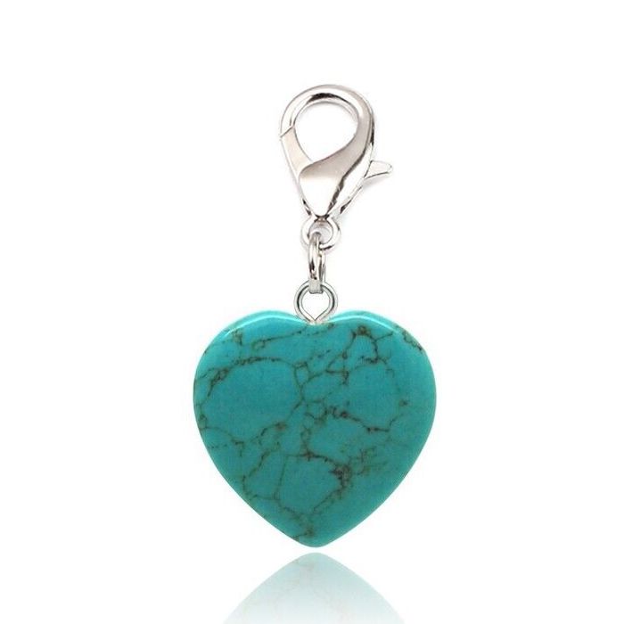 Pendentif Pierre Naturelle Coeur Turquoise