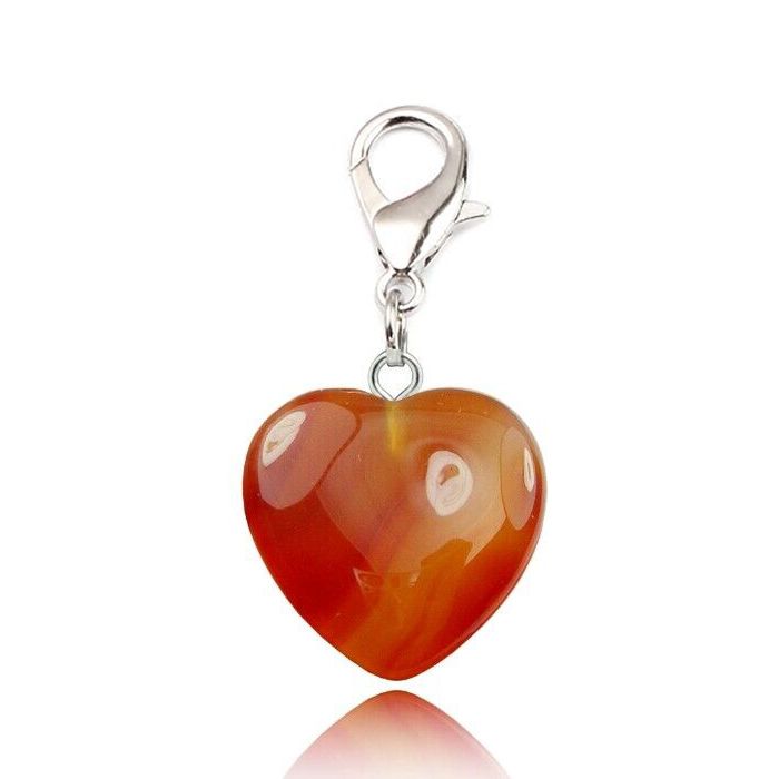 Carnelian Heart Natural Stone Pendant