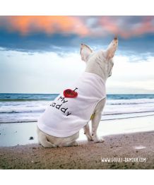 T-shirt j'aime mon papa pour chien et chat