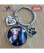 Personalized key ring with animal photo