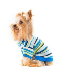 Seaside striped dog polo shirt