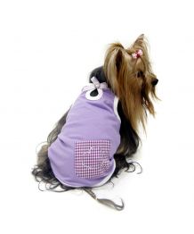 Camiseta para perro y gato con pedrería violeta