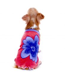 Tank top for dog and cat lotus flower - coral