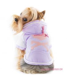 Lightweight puffer jacket for dog with rhinestones