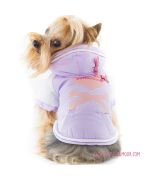 Waterproof clothing for dog pink purple chic class with rhinestones very cute comfortable rain wind snow