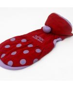 red coat dog autumn gueule d'amour polka dot cute
