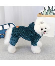 Plush jumpsuit for dog and cat