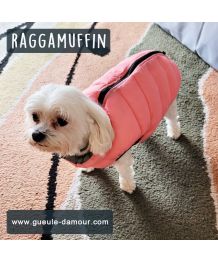Reversible dog jacket - gray and pink