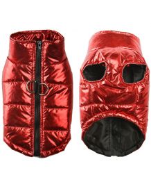 Lightweight down jacket for large dogs - red
