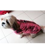 Arnés incorporado de abrigo de perro rosa de moda