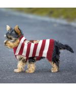Jersey navideño de invierno de lana rojo para perros y gatos.