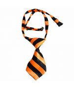 Corbata festiva para perros y gatos - de rayas negras y naranjas