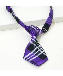 Cravate festive pour chien et chat - Écossaise mauve