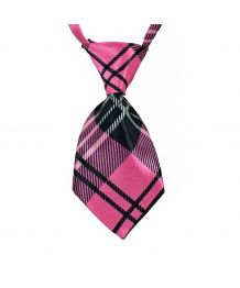 Festive tie for dogs and cats - Pink tartan