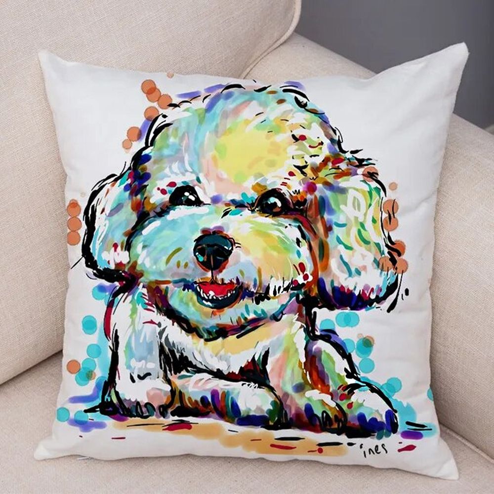 cushion cover with cute bichon free delivery cheap france dom tommartinique switzerland belgium