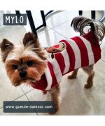 Jersey navideño de invierno de lana rojo para perros y gatos.