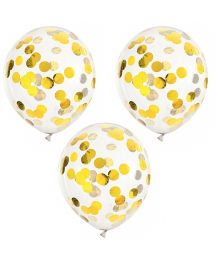 Gold confetti birthday balloons - set of 3