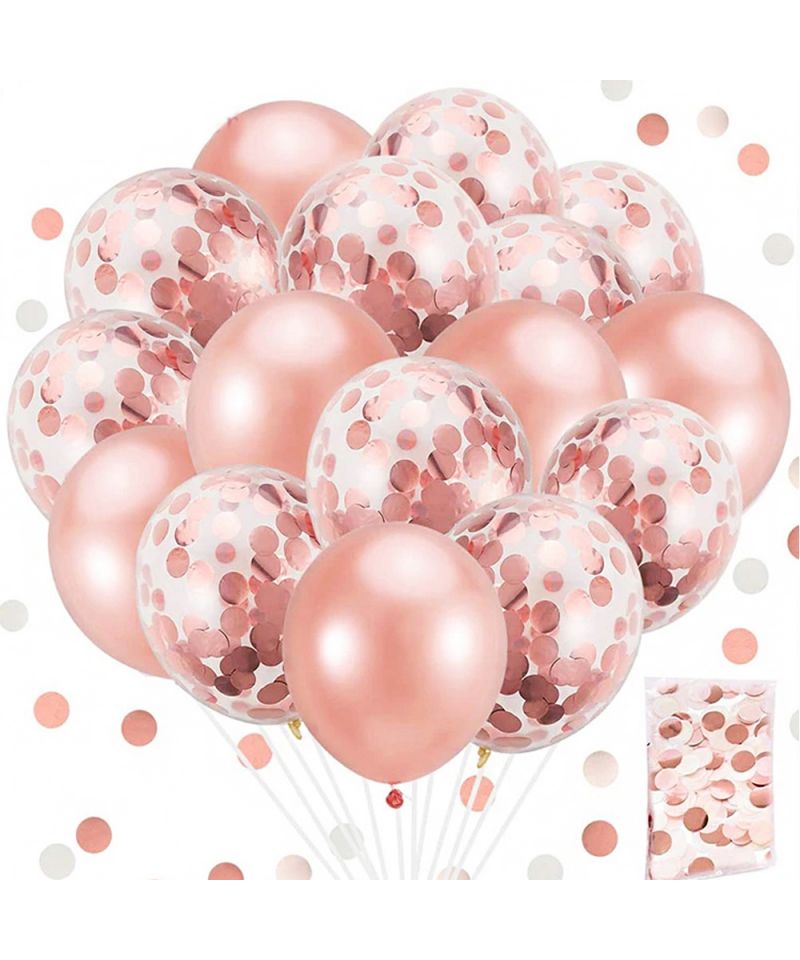 Lot de 3 Ballons Joyeux Anniversaire Confettis Or : Ballons