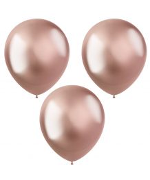 Satin pink birthday balloons - set of 3