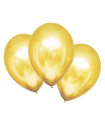 Satin gold birthday balloons - set of 3