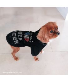 Sweater rhinestone for cats and dogs Rain of stars Mouth and Love