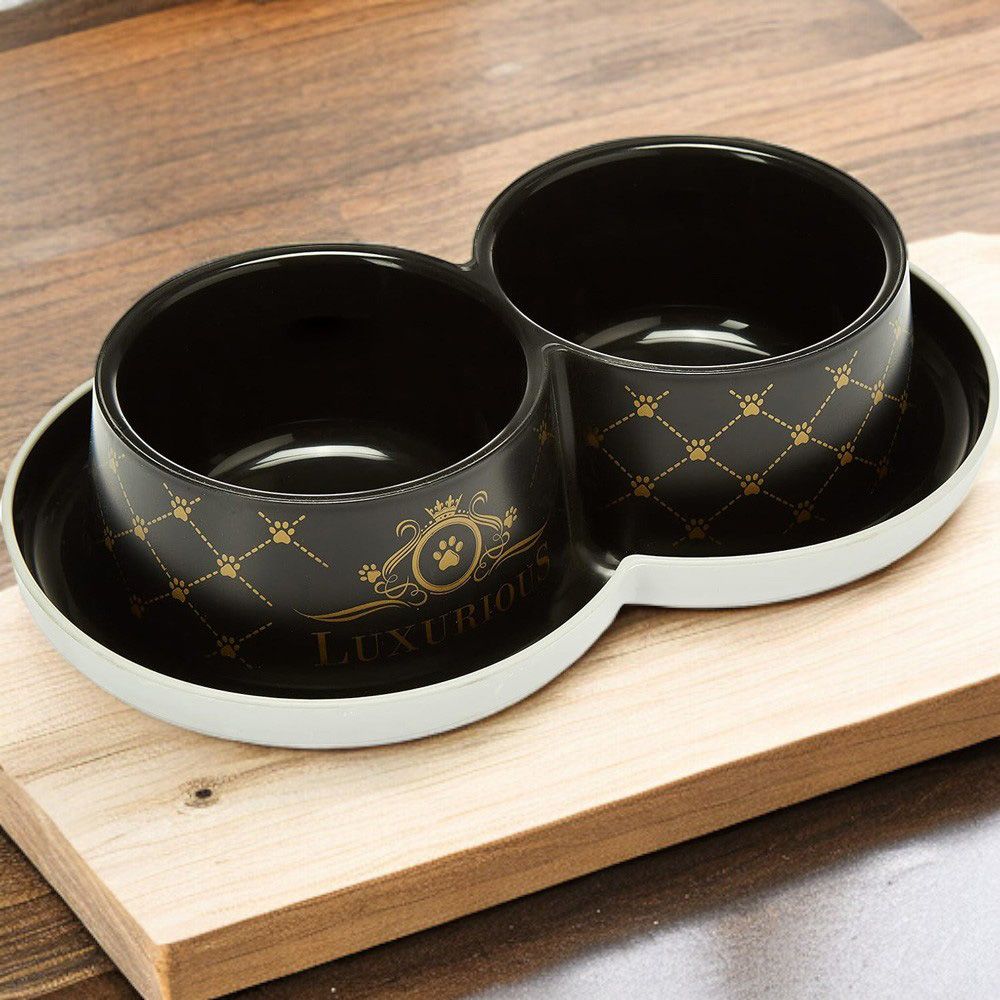 double luxury dog bowl