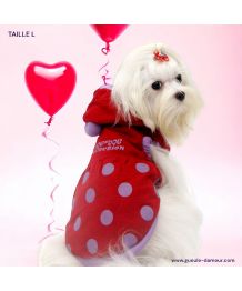 Sweaters for dog polka dot - red