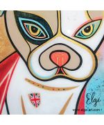 French bulldog painting