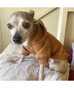 Sweat pour petit chien marron avec capuche