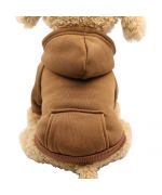 Sweat pour petit chien marron avec capuche