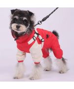 dog raincoat with integrated harness