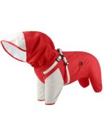 red waterproof dog jumpsuit