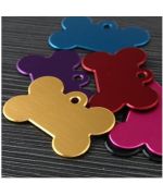 Medalla de aluminio para grabar - forma de hueso rosa, roja, azul, verde, entrega gratis 24/48H