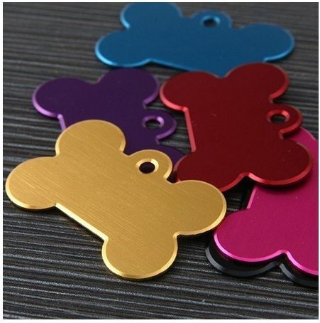 Medal aluminum to burn - bone shape pink color, red, blue , green, free delivery 24/48H