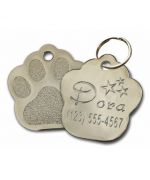 Pendant paw dog to burn the name and the telephone number color silver, gold, purple... free Delivery 24/48H