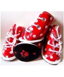 Chaussures de pluie pour chien - rouge