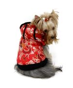 Red asian dog jacket, exotic warm pet original coat cheap hangover of love