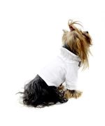 White tshirt for small and large adorable dog with frills ideal for birthday, Christmas, party gift on online pet store