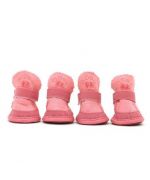Set de 4 Cozy pink shoes - Perro y gato calentitos y cómodos para la nieve, la lluvia... París, Lyon, Marsella, Nantes...