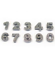 10 mm jewel with number motif for customizable upholstery