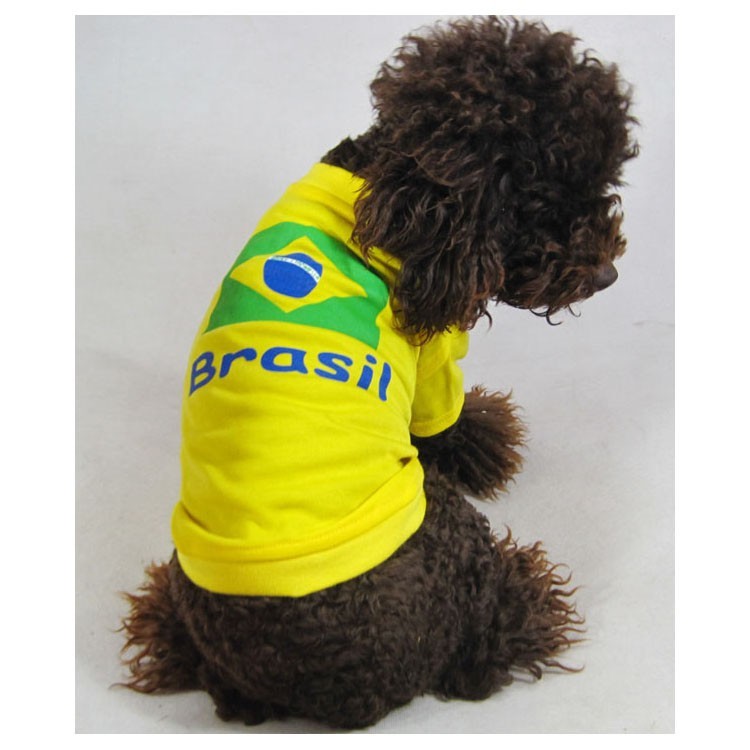 traje de fútbol para animales Copa Mundial de Brasil para apoyar a perros y gatos en la tienda de mascotas original de moda