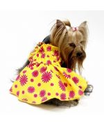 vetement de plage pour chien fille : robe bain de soleil, robe à fleur, robe légère pour chien et chat pas chere et fashion