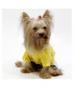 acheter veste ciré pour chien à capuche original jaune imperméable : shitzu, lhassa, york, westie, chiens poils longs...