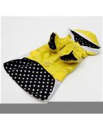 comprar chubasquero amarillo negro con lunares para perro mini, pequeño, mediano, grande, cachorro contra la lluvia efectivo y