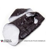 acheter tenue imperméable pour bichon taille xl noir et chic avec fourrure et cristal animalerie tendance design