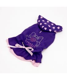 Dress for dog rhinestones - purple