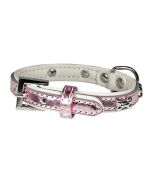 Dog collar small bones - pearly pink