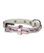 pink collar size 30 cm for dog super pretty for bitch girl with small bone cheap original gift Paris Lyon Cannes