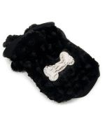 abrigo para perro negro capota muy suave y linda boca de amor boutique fashion animal fashion